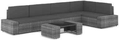 Vidaxl Hagesofagruppe 6 deler grå