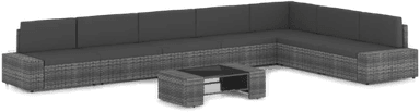 Vidaxl Hagesofagruppe 8 deler grå