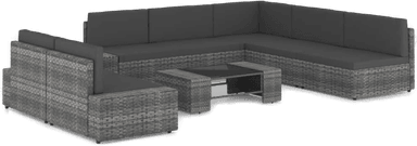 Vidaxl Hagesofagruppe 8 deler grå
