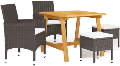 Vidaxl Utendørs spisestue 5 deler