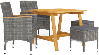 Vidaxl Utendørs spisestue 5 deler