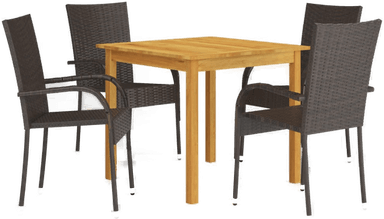 Vidaxl Utendørs spisestue 5 deler