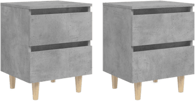 Vidaxl Nattbord 2 stk betonggrå 40x35x50 cm