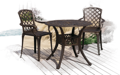 Vidaxl Bistrosett 3 deler bronse