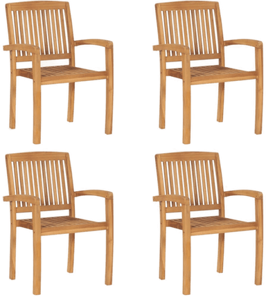 Vidaxl Hagestoler 4 stk heltre teak
