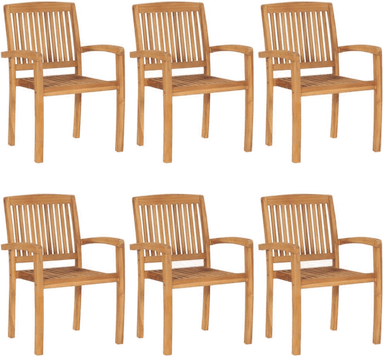 Vidaxl Hagestoler 6 stk heltre teak