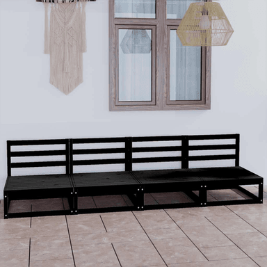 Vidaxl 4-seters hagesofa svart