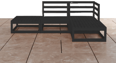 Vidaxl Hagesofagruppe 4 deler svart