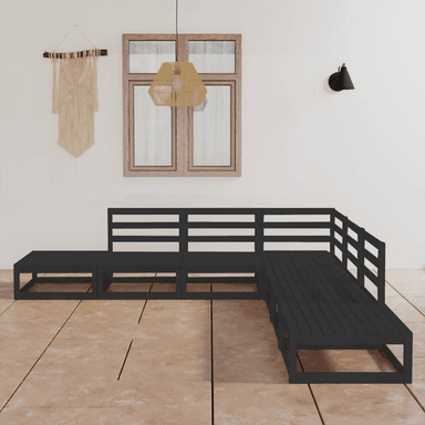 Vidaxl Hagesofagruppe 7 deler svart