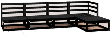 Vidaxl Hagesofagruppe 5 deler svart