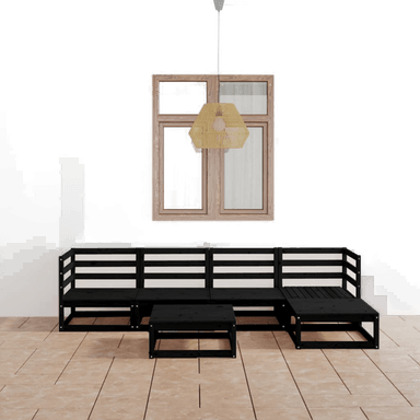 Vidaxl Hagesofagruppe 6 deler svart