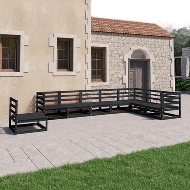 Vidaxl Hagesofagruppe 8 deler svart