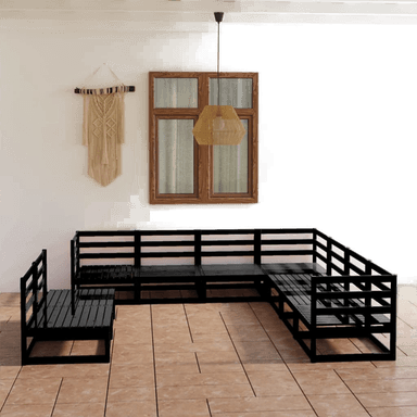 Vidaxl Hagesofagruppe 9 deler svart