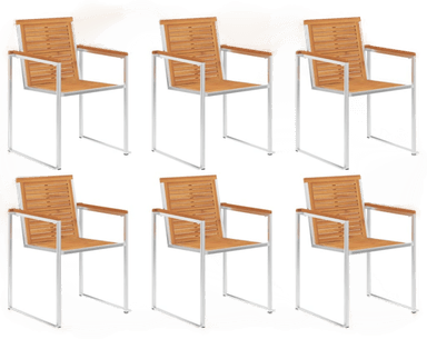 Vidaxl Hagestoler 6 stk akasie rustfritt stål