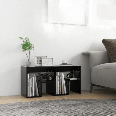 Vidaxl Nattbord 2 stk svart 40x30 cm