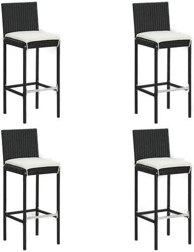 Vidaxl Utendørs barstoler 4 stk svart