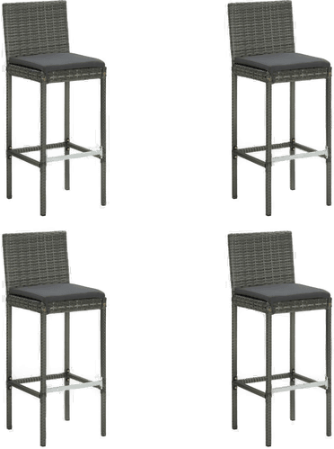 Vidaxl Utendørs barstoler med puter 4 stk