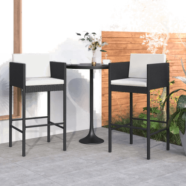 Vidaxl Barstoler med puter 2 stk svart
