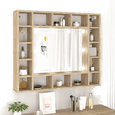 Vidaxl Speilskap LED sonoma eik