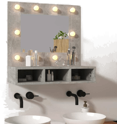Vidaxl Speilskap LED betonggrå 60x31,5 cm