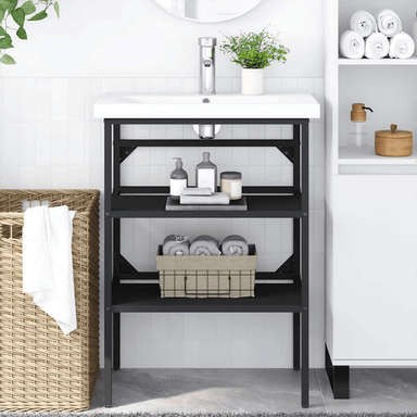 Vidaxl Badehylle svart 59x38 cm