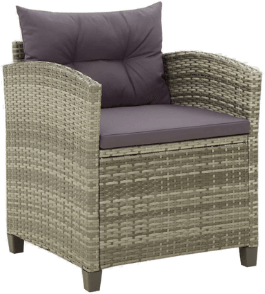 Vidaxl Hagestol med puter grå