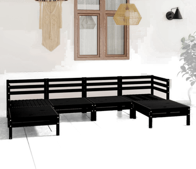 Vidaxl Hagesofagruppe 6 deler svart