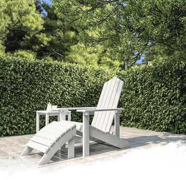 Vidaxl Adirondack hagestol med fotskammel hvit