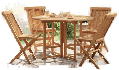 Vidaxl Utendørs spisestue 5 deler teak
