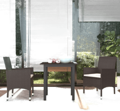 Vidaxl Hagespisegruppe 3 deler brun