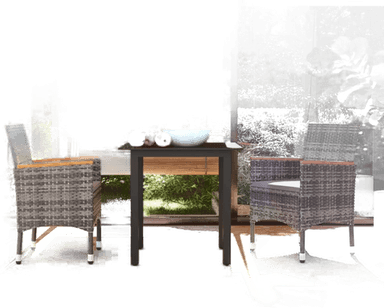 Vidaxl Hagespisegruppe 3 deler grå