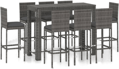 Vidaxl Barsett 9 deler grå