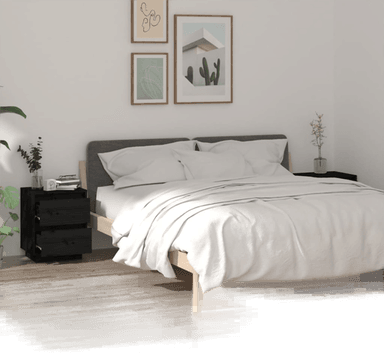 Vidaxl Nattbord 2 stk svart 40x35x50 cm