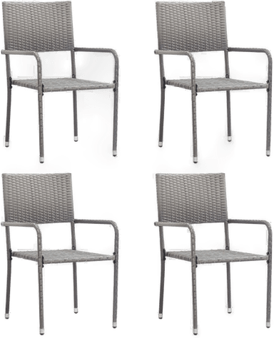 Vidaxl Hagespisestoler 4 stk grå