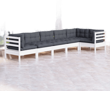 Vidaxl Hagesofagruppe 6 deler hvit