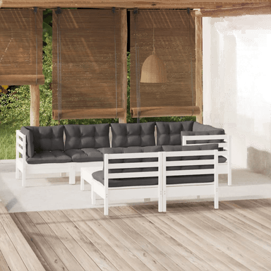 Vidaxl Hagesofagruppe 8 deler hvit