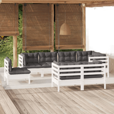 Vidaxl Hagesofagruppe 8 deler hvit