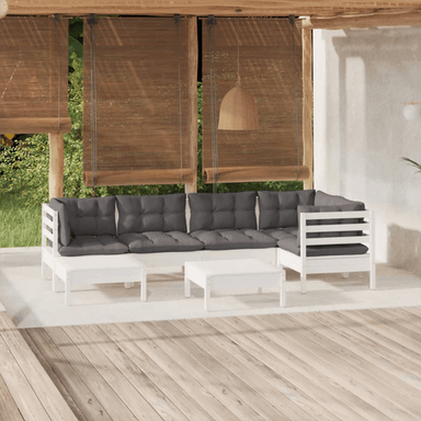 Vidaxl Hagesofagruppe 7 deler hvit