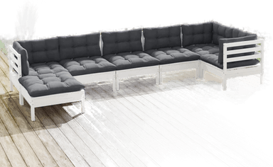 Vidaxl Hagesofagruppe 7 deler hvit