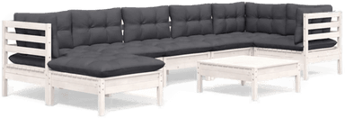 Vidaxl Hagesofagruppe 8 deler hvit