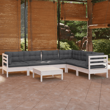 Vidaxl Hagesofagruppe 7 deler hvit