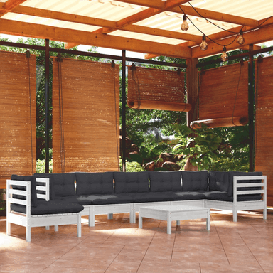 Vidaxl Hagesofagruppe 9 deler hvit