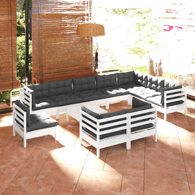 Vidaxl Hagesofagruppe 11 deler hvit