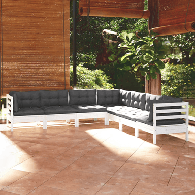 Vidaxl Hagesofagruppe 7 deler hvit