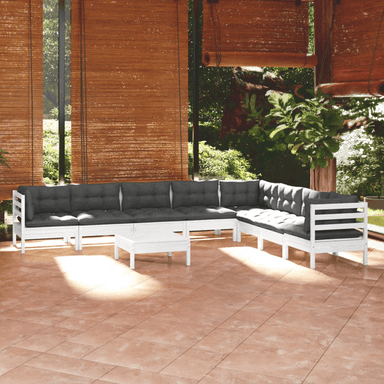 Vidaxl Hagesofagruppe 9 deler hvit