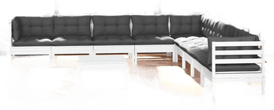 Vidaxl Hagesofagruppe 10 deler hvit