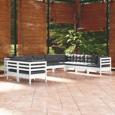 Vidaxl Hagesofagruppe 10 deler hvit