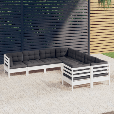 Vidaxl Hagesofagruppe 8 deler hvit