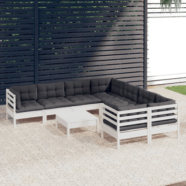 Vidaxl Hagesofagruppe 9 deler hvit