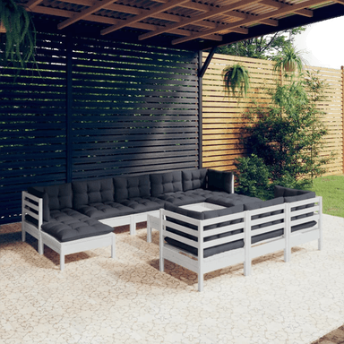 Vidaxl Hagesofagruppe 11 deler hvit